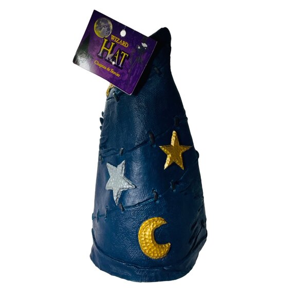 Wizard Hat Blue Stars & Moon Rubber Paper Magic Group Ages 5+ Halloween Vintage - Picture 3 of 14